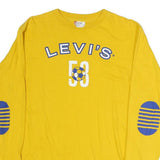 LEVI'S Mens Yellow Graphic Long Sleeve Crew Neck T-Shirt XL Cotton Soft