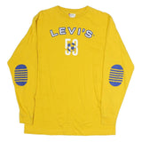LEVI'S Mens Yellow Graphic Long Sleeve Crew Neck T-Shirt XL Cotton Soft