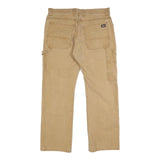 DICKIES Mens Cotton Blend Beige Regular Fit Straight Trousers W34 L30 Workwear