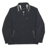 PIERRE CARDIN Mens Black Zip Jacket M Polyester Blend Plain Long Sleeve