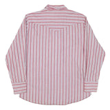 WRANGLER Mens Red & White Striped Shirt L Western Style Button Up Cotton Blend