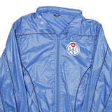 Mens Blue Nylon Sports Style Jacket M Zip Plain Lightweight Casual