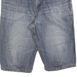 STUF Mens Shorts Blue Denim Casual L W35 Cotton Blend Comfortable Fit