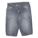 STUF Mens Shorts Blue Denim Casual L W35 Cotton Blend Comfortable Fit