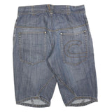 STUF Mens Shorts Blue Denim Casual L W35 Cotton Blend Comfortable Fit