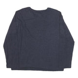 LACOSTE Mens Navy Blue Long Sleeve V-Neck Cotton Blend T-Shirt XL