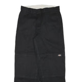 DICKIES Mens Cotton Blend Black Relaxed Straight Trousers W32 L30 Workwear