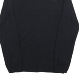 Mens Black Wool Blend V-Neck Plain Jumper XS Slim Fit Comfortable Warm