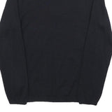 Mens Black Wool Blend V-Neck Plain Jumper XS Slim Fit Comfortable Warm