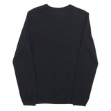 Mens Black Wool Blend V-Neck Plain Jumper XS Slim Fit Comfortable Warm