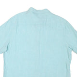 NAUTICA Mens Blue Plain Shirt XL Cotton Blend Casual Short Sleeve Comfortable