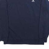 ADIDAS Mens Navy Blue Sweatshirt Crew Neck L Cotton Blend Casual Sportswear