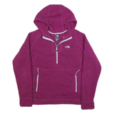 THE NORTH FACE Womens Purple Hooded Jacket XL Polyester Plain Zip Outdoor Casual