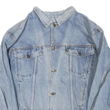 LEE Mens Blue Denim Jacket M Cotton Blend Button Closure Classic Style