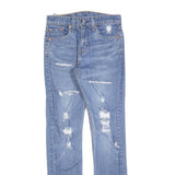 LEVI'S 512 Tapered Mens Jeans Blue Slim Tapered Denim Medium W27 L32 Distressed