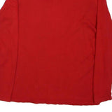 TOMMY HILFIGER Womens Red & Navy Patterned V-Neck Jumper Cable Knit L Cotton