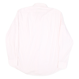 BOSS Mens Pink Plain Formal Shirt L Cotton Blend Button Collar Classic Fit