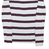 TOMMY HILFIGER Womens White Navy & Red Striped Patterned Crew Neck Basic Knit