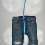 501 Levis Studded Jeans - 38W 29L Blue Cotton