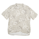 BATAK BAY Mens Beige Rayon Hawaiian Shirt L Casual Short Sleeve Summer