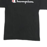 CHAMPION Mens Black Graphic T-Shirt M Short Sleeve Crew Neck Cotton Logo