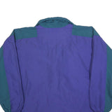 LOFFLER Womens Purple & Teal Retro Track Jacket L Polyester Blend Zip Casual