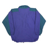 LOFFLER Womens Purple & Teal Retro Track Jacket L Polyester Blend Zip Casual
