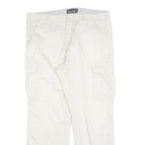 BIAGGINI Womens White Regular Fit Casual Trousers W36 L30 Polyester Blend Zip