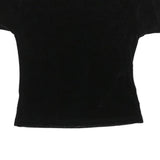CASSINI Womens Black Basic Top Short Sleeve Round Neck S Velvet Effect