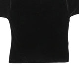 CASSINI Womens Black Basic Top Short Sleeve Round Neck S Velvet Effect