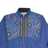 SUN SET Mens Blue & Black Nautical Print Track Jacket L Polyester