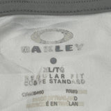 Oakley Striped Polo Shirt - XL Gray Polyester