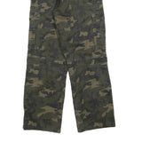 WORK-WEAR Mens Cotton Blend Green Camouflage Regular Cargo Trousers W27 L29 Work
