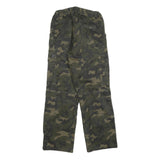WORK-WEAR Mens Cotton Blend Green Camouflage Regular Cargo Trousers W27 L29 Work