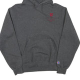 CHAMPION Mens Grey University Logo Pullover Hoodie S Cotton Blend Comfortable
