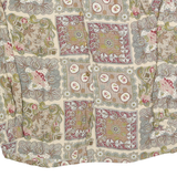 NOSTOLGIA Womens Cream Patchwork Print Shirt Long Sleeve Button Neck L