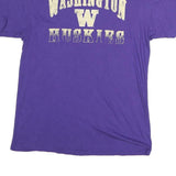 COLOSSEUM Womens Purple Washington Huskies T-Shirt L Short Sleeve Round Neck