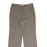 JOHANY Womens Regular Checked Trousers Beige W28 L27 Smart Casual Zip Closure
