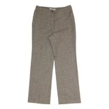 JOHANY Womens Regular Checked Trousers Beige W28 L27 Smart Casual Zip Closure