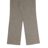 JOHANY Womens Regular Checked Trousers Beige W28 L27 Smart Casual Zip Closure