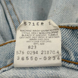 Levis Denim Shorts - 34W 10L Light Wash Cotton