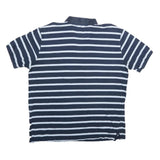 NAUTICA Mens Blue & White Striped Short Sleeve Polo Shirt 2XL Classic Cotton