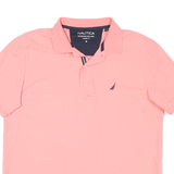 NAUTICA Mens Pink Short Sleeve Plain Polo Shirt M Classic Fit Comfortable