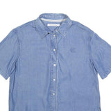 CALVIN KLEIN JEANS Womens Blue Shirt S Lightweight Casual Short Sleeve