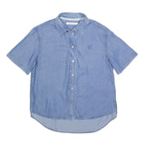 CALVIN KLEIN JEANS Womens Blue Shirt S Lightweight Casual Short Sleeve