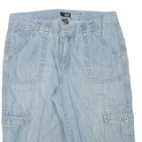 ANA Womens Light Blue Cargo Cotton Blend Shorts XL W33 Casual Summer Wear