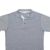 CALVIN KLEIN Mens Grey Stripe Short Sleeve Polo Shirt S Polyester Comfortable