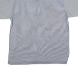 CALVIN KLEIN Mens Grey Stripe Short Sleeve Polo Shirt S Polyester Comfortable
