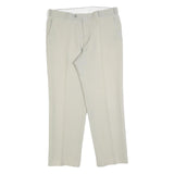 CLASSIC MAN Mens Regular Beige Trousers W34 L28 Zip Closure Formal Style