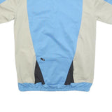 JACK WOLFSKIN Mens Blue & Beige Cycling T-Shirt M Short Sleeve 1/4 Zip Polyester